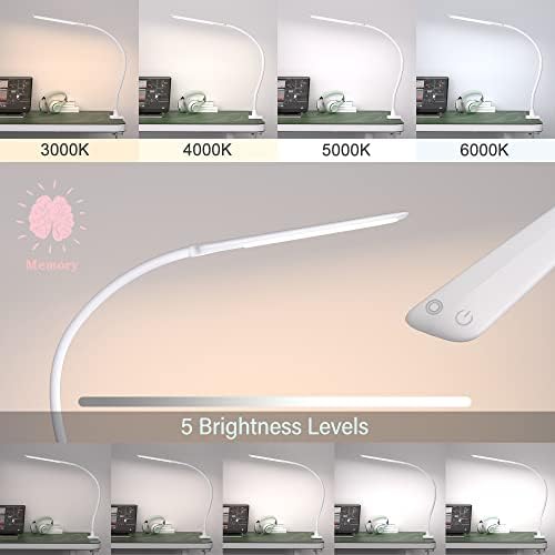 Lâmpada de mesa LED com braçadeira, lâmpadas de ganso de 10w