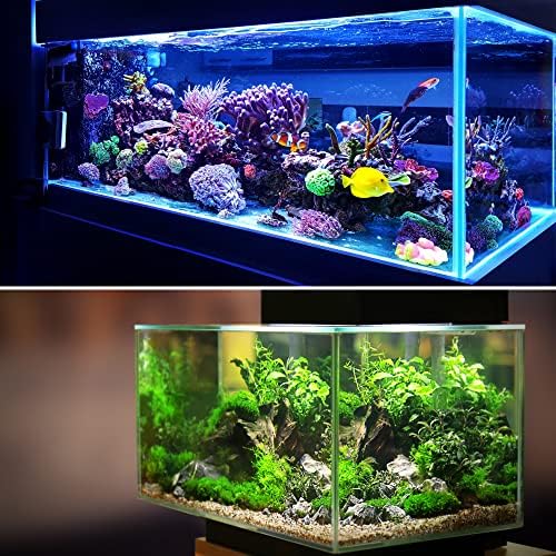 Vocoste 5 PCs Decorações de aquário de tanques de peixes Plantas artificiais, plantas de água artificial de plástico para aquário, grama vermelha, 14.17