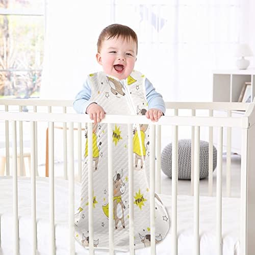 Vvfelixl Cute Bull Super-herói Baby Bobagem vestível, saco de dormir de transição para bebês, saco de sono para bebês recém-nascidos,