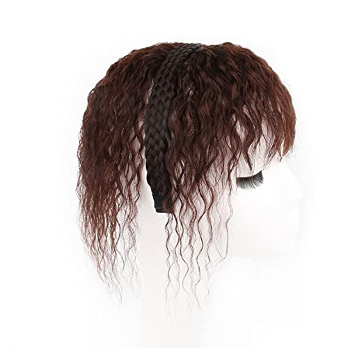 ICRAB 10 Mulheres tecedas de cabelo humano trançado a cabeceira de cabeceira natural de cabelo ondulada Human Human Human Wiglets Peça com franja Twist Braid Clip em extensões de cabelo humano encaracolado