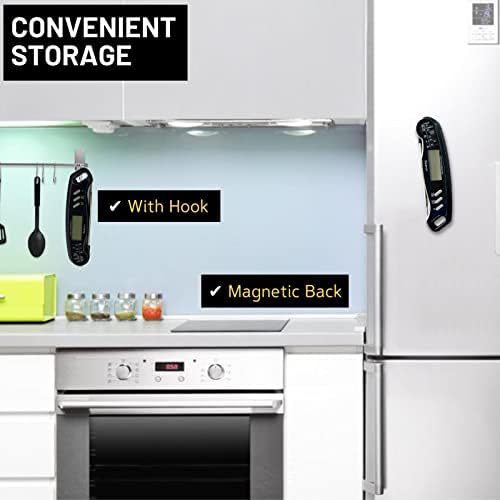 Termômetro de carne digital Instant Instant Out - Termômetro de alimentos de cozinha resistente à água da luz de fundo para churrasqueira para churrasqueira Fumante para assar peru.
