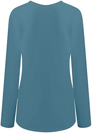 Camisetas de manga longa para mulheres decote em v strassina túnica túnica top confortável
