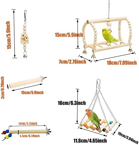 Toys de papagaio de pássaro 14 PCs 14 PCs, brinquedos de poleiro de pássaros pendurados em gaiola de pássaro para pet gaiola de pet