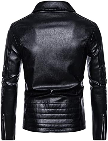 Jaqueta de couro PU masculina vintage assimétrica de capa de motocicleta casual casual casaco de couro falso