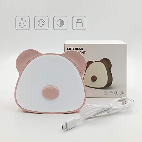 Berçário LED Cute Ur Bear Night Light for Kids Lovely Bear Animal Absorve Baby Lamp com sensor de toque - Infantil e criança