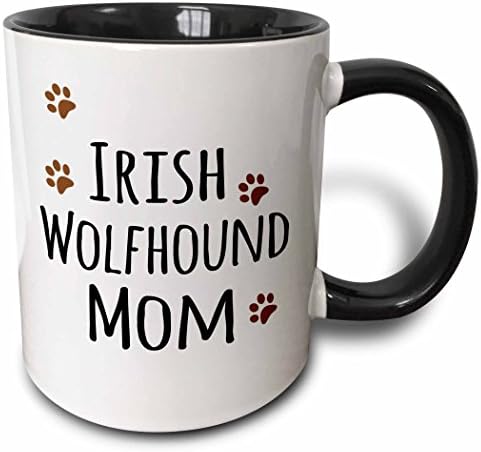 3drose irlandês lobohound cão caneca, 11 onças, preto