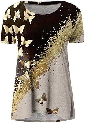 Camiseta gráfica de borboleta de algodão do barco para garotas para meninas, outono de verão, mu mu