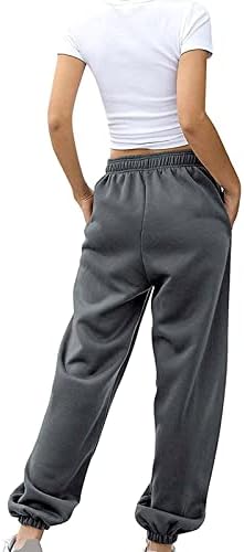Cinch Bottom Sweatspante para mulheres com bolsos soltos Caminhões de cordão calça calças folgadas correndo as calças de lounge impressão