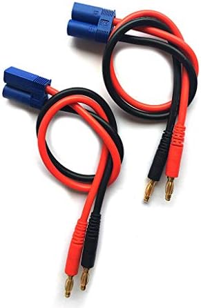 2pcs EC5 a 4mm Banana Plug Battery RC Balance Carga 14AWG 20cm Conector adaptador de cabos de cabos