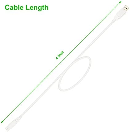 Substituição do cabo do carregador para pedicure para removedor de calos com pés elétricos Pritech, cabo de alimentação USB 4 pés