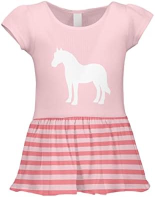 Silhueta de cavalo - Pony Farm Animal Infant/Toddler Baby Rib Dress