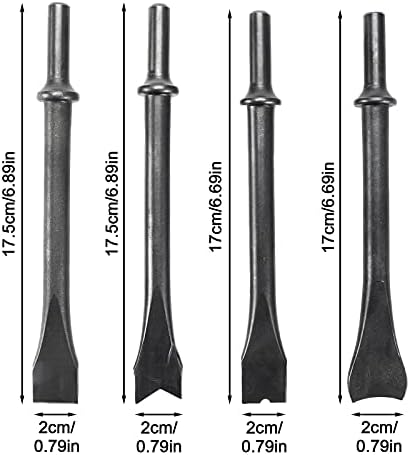 Relmon 8 PCs Conjunto de cinzel pneumático Ferrilha de martelo Conjunto para o martelo de ar 150/190/250, 7 tipos formam alvenaria de concreto cinzel