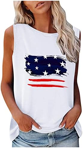 Tanques de bandeira dos EUA Tops para mulheres 4 de julho Tampas de tampas Camisas Independência Dia American Bandy Camisetas Treino