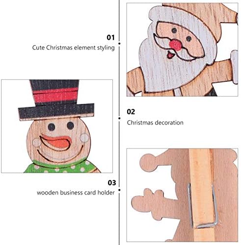 Cabilock 12pcs Christmas Wood Clips Mini prendedores de roupas foto