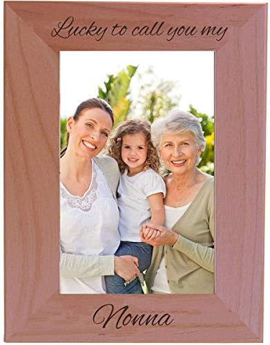 CustomGiftsNow Sorte de chamá -lo de meu NonNA Gravado de Alder Wood de Alder Wood/Tabletop Picture Memory Memorial