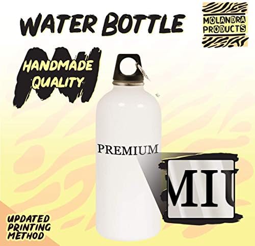Molandra Products Hubey - 20oz de hashtag garrafa de água branca de aço inoxidável com moçante, branco