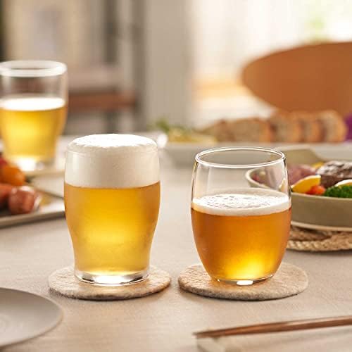 東洋 佐々 ガラス Toyo Sasaki Glass B-00116-Jan-P Glass de cerveja, copo de cerveja artesanal, luz, fabricado no Japão, lava-louças seguro, claro, aprox. 10.1 fl oz, pacote de 60