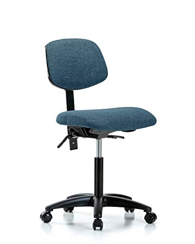 Labtech Seating LT42478 Cadeira de bancada média, tecido, base de nylon - inclinação, rodízios, preto
