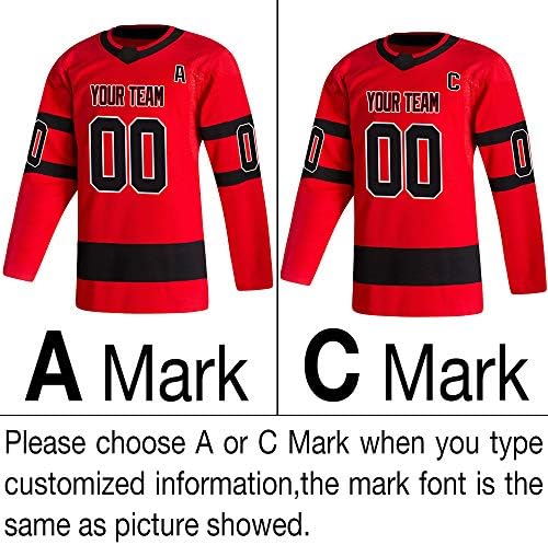 Red Custom Ice Hockey Jerseys for Men Women Youth S -8XL Nome e números costurados - projete o seu próprio