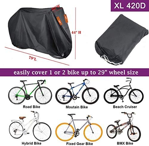 De fato, compre capa de bicicleta para 1, 2 ou 3 bicicletas capa de bicicleta à prova d'água, capas de armazenamento de