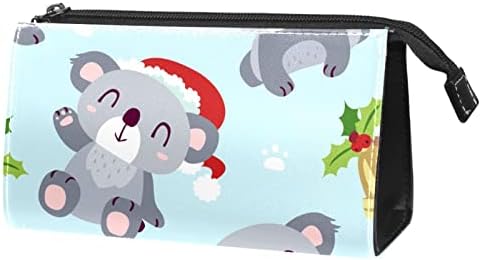 Bolsa de maquiagem à prova d'água, bolsa de maquiagem, organizador cosmético de viagem para mulheres e meninas, desenho animado Koala Christmas adorável