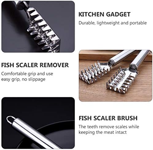 NUOBESTION 5PCS Fish Scales Remover com aço inoxidável Sawtooth Fretistas de pele Limpando descascador Scaler Rasca de cozinha Escalas de peixe Removendo as ferramentas de descasque