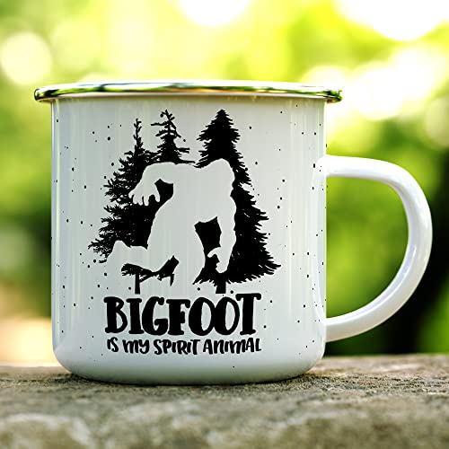 Sasquatch Lover Campfire Coffee Caneca, Campo ao ar livre Presente da natureza, Bigfoot é minha xícara de animal espiritual