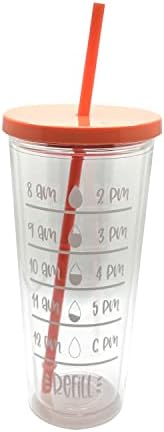 A empresa Sipster Company Motivational Double Partle Isolled Tumbler Cup com tempo para beber marcadores - garrafa de água de 24 onças com tampa e escova de limpeza de palha incluída