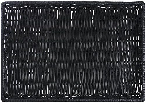 Hubert® Wicker Storage Storage Black Plástico - 18 L x 26 W x 2 h