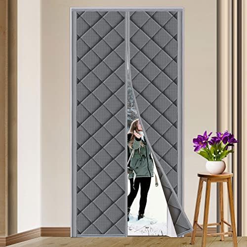 A cortina de porta isolada térmica magnética se encaixa no tamanho da porta 36 x 82 de nylon de nylon de algodão de algodão