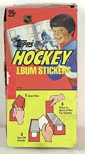 1982 Topps Hockey Album Stickers Wax Box - Cartões de hóquei com lajes