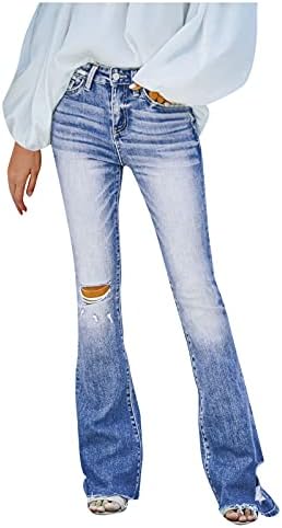 Hole Jeans Button High Troushers calças jeans de jeans casuais jeans casuais mulheres elásticas da cintura fina jeans