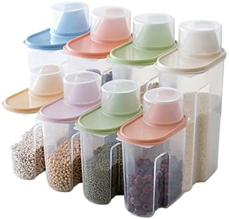 Caixa de ferramentas de armazenamento 4pcs Caixa de armazenamento de cereais Riceador de arroz de plástico alimentos latas seladas latas de cozinha lanches de frutas secas Caixa