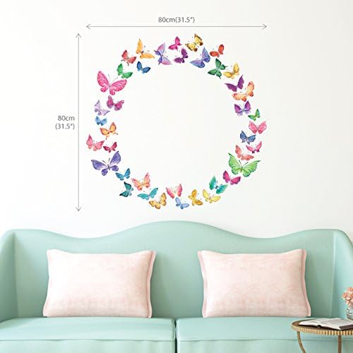 Decowall DS-8022 Aquarela Butterflies Kids Starters de parede Decalques de parede Destas descascam e prende os adesivos de parede removíveis para crianças da sala de estar de viveiro D? Cor