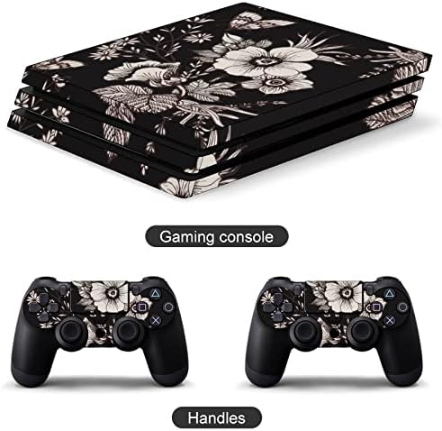 Blooming Meadow Flowers Sket Skin Protector Slim Tampa para PS-4 Slim/PS-4 Pro Console & 2 Controller