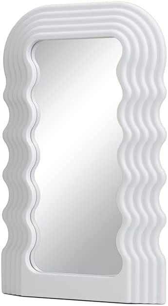 通用 Espelho de maquiagem de ondas brancas espelho decorativo de parede para espelho de vaidade de mesa e molho de parede, JD007