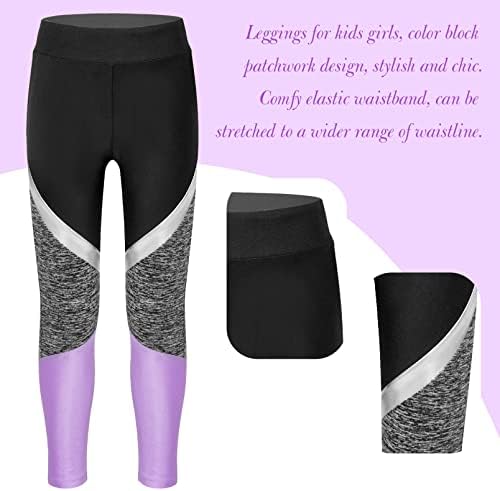 DPOIS infantil garotas Leggings completos Leggings ioga calça skinny Workout Sport Gym executando calças calças de calça