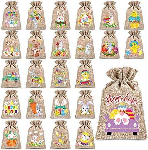 50 PCS Sacos de estopa de Páscoa com Bolsa de Bunny Bolsa de Bunny Bunny Bolsa Bolsa Bolsa Bolsa Bolsa Bolsa para Crianças Partemo de Páscoa DIY Craft