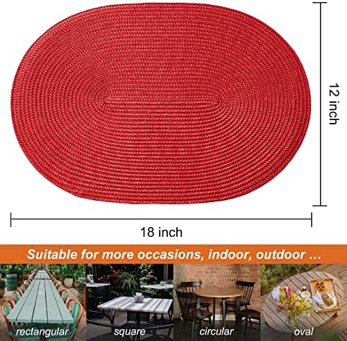 Ahhfsmei Placemats ， Placemats Conjunto de 4 para mesa de jantar lavável tecido de vinil não deslizamento Placemat Resistente a calor tapetes de mesa duráveis ​​para a mesa de jantar Fácil de limpar