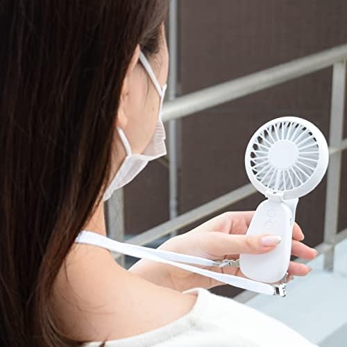 Fan etsumi vv-82423 ventilador portátil com clipe, branco de 4 vias, carregamento USB, comprimido prático, clipe de