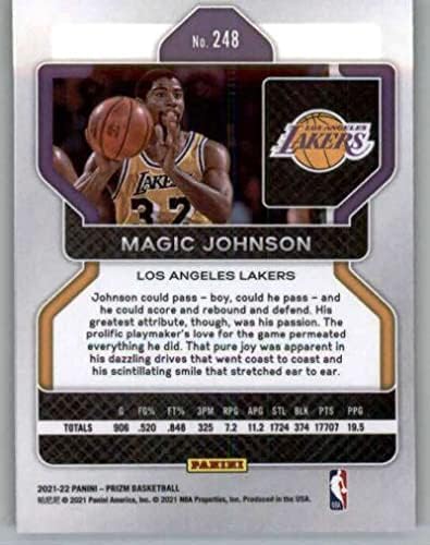2021-22 Panini Prizm 248 Magic Johnson Los Angeles Lakers NBA Basketball Base Trading Card