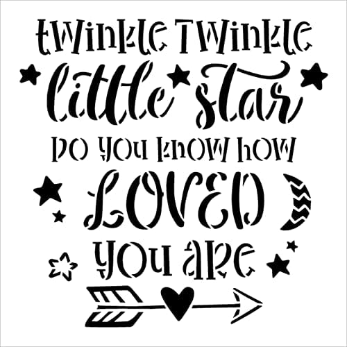 Twinkle Twinkle Little Star Stencil por Studior12 | Decoração de casa infantil de DIY artesanal | Pintar Berçário