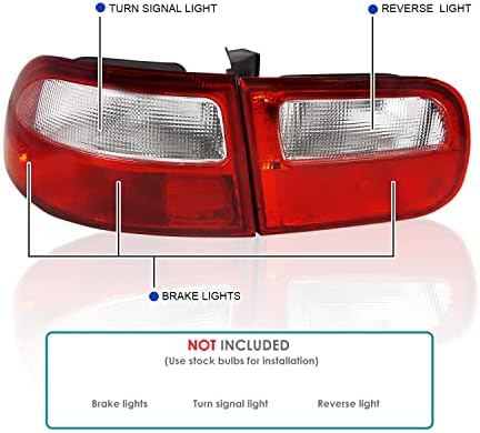 Luzes traseiras de lente de fumaça vermelha de ajuste especificador compatível com 1992-1995 Honda Civic 2 portas hatchback