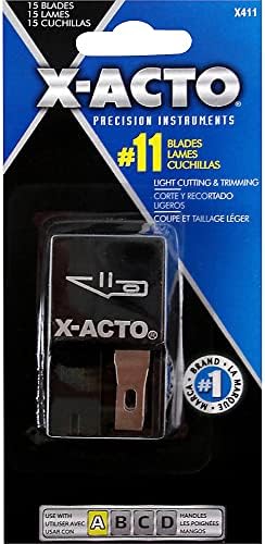 Lâminas de faca X-ACTO®, nº 11 da lâmina com dispensador de segurança, pacote de 15