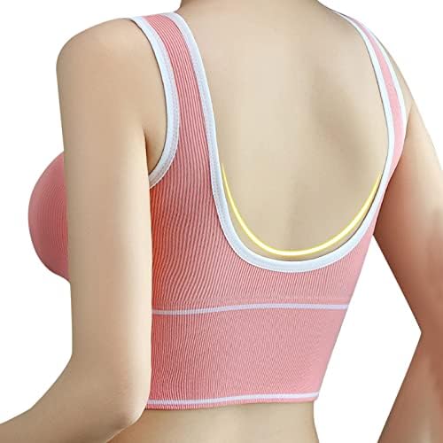 Jinfe Womens Sports Sports Yoga Bra Tampa de colheita de suporte completo para treino Running Fitness Checked Tube Top Top