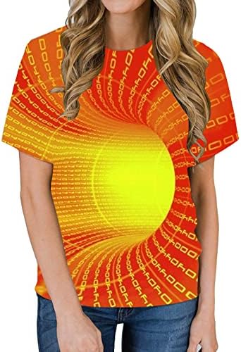 Camisetas de impressão 3D de grandes dimensões Men Camisas gráficas de manga curta Ilusão de ilusão