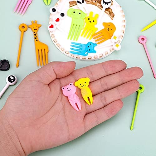 AIEX 48pcs de alimentos para animais picks picks de garfo de qualidade para crianças decoração de caixa de bento