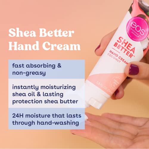 EOS Shea Better Hand Cream - Coco, Loção de Mantenha de Mantera Naturais e Cuidados com a pele, Hidratação 24 horas