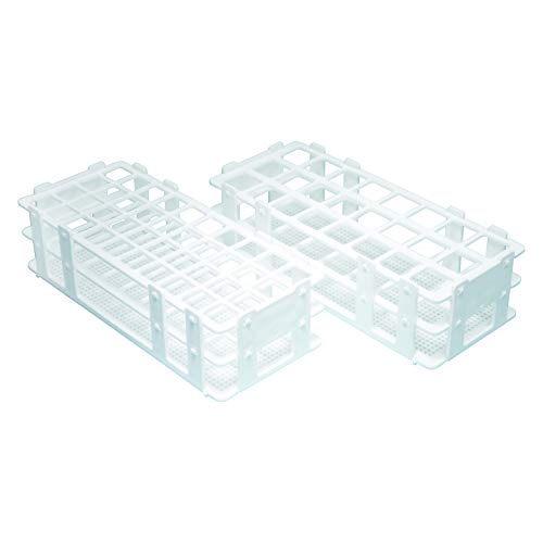 Rack de tubo de teste de plástico de 20 mm, branco, Karter Scientific