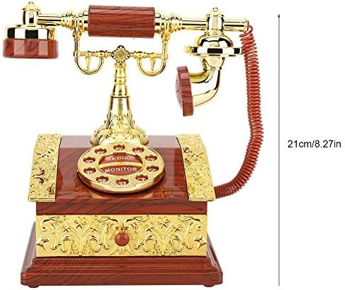 Caixa de música em forma de telefone do dial vintage do Cyrank, caixa de música clássica de estilo antigo, com gaveta para o